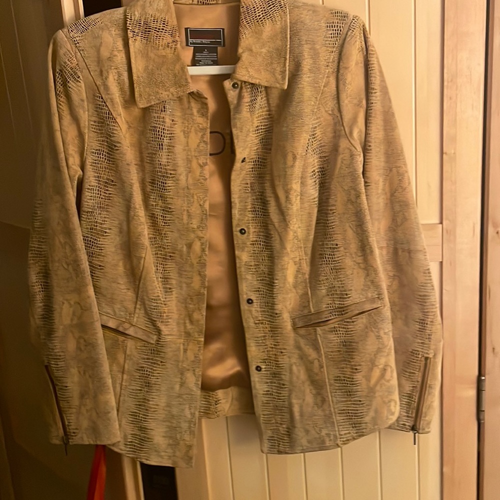 Snake pattern leather jacket. Excellent condition.